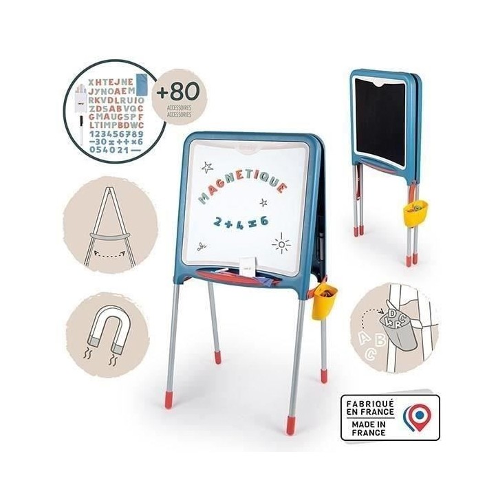 Smoby - Tableau Tubes - Double face magnétique et ardoise - Bac amovible - 80 accessoires inclus - Dés 3ans Smoby - Tableau Tubes - Double face magnétique et ardoise - Bac amovible - 80 accessoires inclus - Dés 3ans