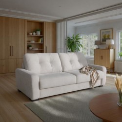 Canapé convertible express - 2/3 places - SOA - Tissu gauffré - Beig