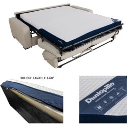 Canapé convertible express - 2/3 places - SOA - Tissu gauffré - Beig