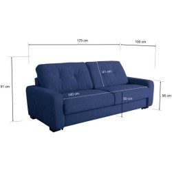 Canapé convertible express - 2/3 places - SOA - Tissu gauffré - Saph