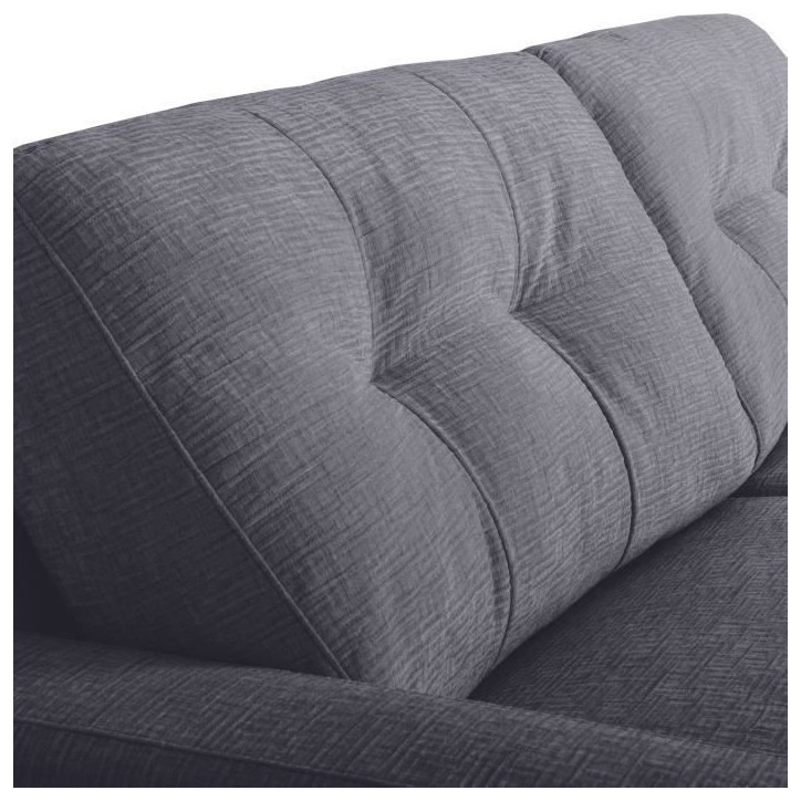 Canapé convertible express - 2/3 places - SOA - Tissu gauffré - Gris souris - Matelas 15 cm - 195 x 100 x 91 cm - DUNLOPILLO