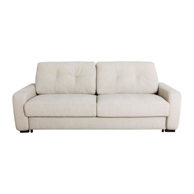 Canapé convertible express - 3 places - SOA - Tissu gauffré - Beige Canapé convertible express - 3 places - SOA - Tissu gauffré - Beige
