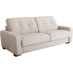 Canapé convertible express - 3 places - SOA - Tissu gauffré - Beige
