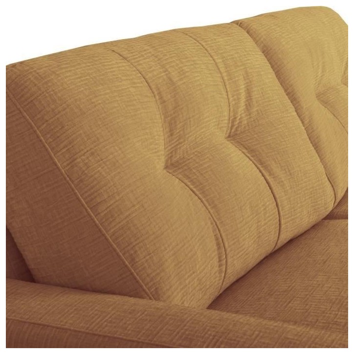 Canapé convertible express - 3 places - SOA - Tissu gauffré - Ocre - Matelas 15 cm - 215 x 100 x 91 cm - DUNLOPILLO