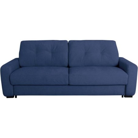 Canapé convertible express - 3 places - SOA - Tissu gauffré - Saphir