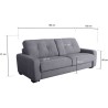 Canapé convertible express - 3 places - SOA - Tissu gauffré - Gris s Canapé convertible express - 3 places - SOA - Tissu gauffré - Gris s