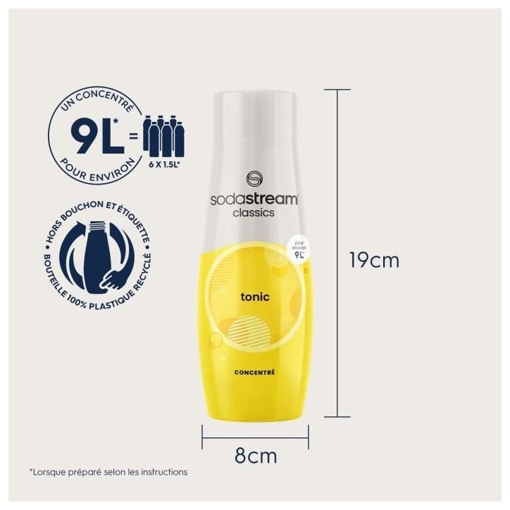 Concentrés SODASTREAM - Lot de 6 concentrés Tonic - Jusqu'a 54L de boissons - 440 ml