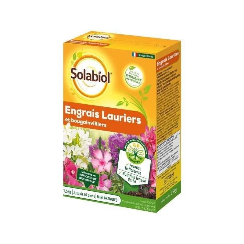 SOLABIOL SOLAURY15 Engrais Lauriers et Bougainvilliers 100% Organique