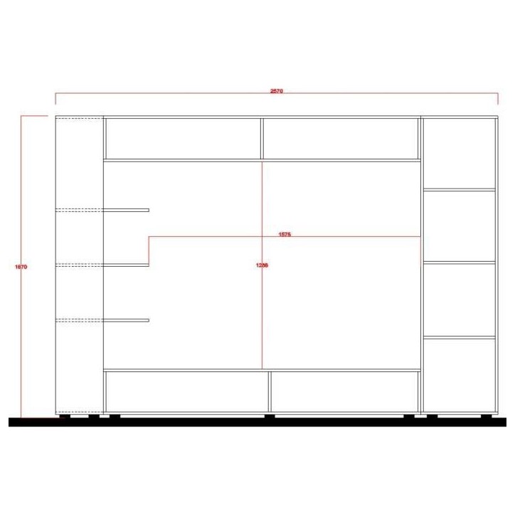 Composition murale TV SIENNA - Laqué blanc et béton - L295 x P30 x H187 cm Composition murale TV SIENNA - Laqué blanc et béton - L295 x P30 x H187 cm
