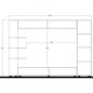 Composition murale TV SIENNA - Laqué blanc et béton - L295 x P30 x H187 cm