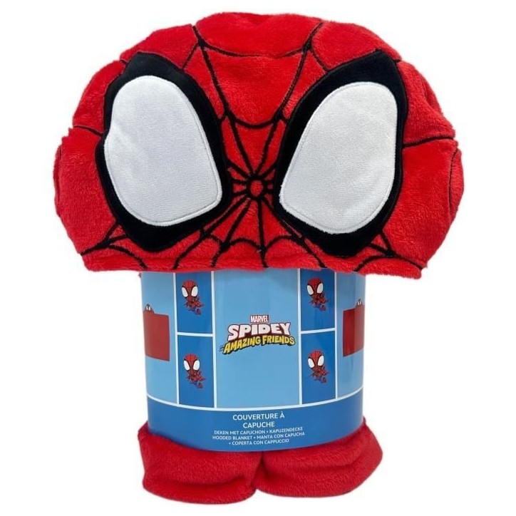Plaid polaire a capuche 3D - SPIDERMAN - 120 x 150 cm
