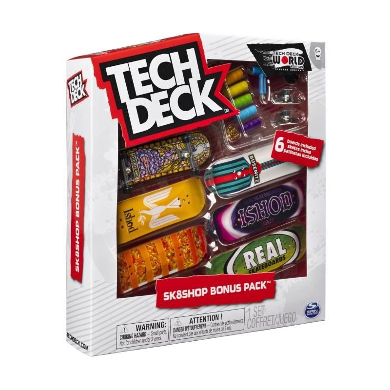 Pack Finger Skate - Tech Deck - Skate Shop Bonus - Jaune - Mixte - 6 a Pack Finger Skate - Tech Deck - Skate Shop Bonus - Jaune - Mixte - 6 a