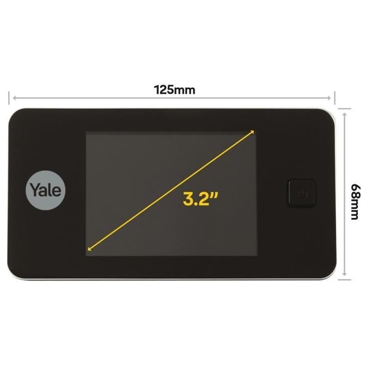Judas Numérique Yale DDV500 - Écran LCD 3.2 - Porte Épaisseur 38mm-110mm