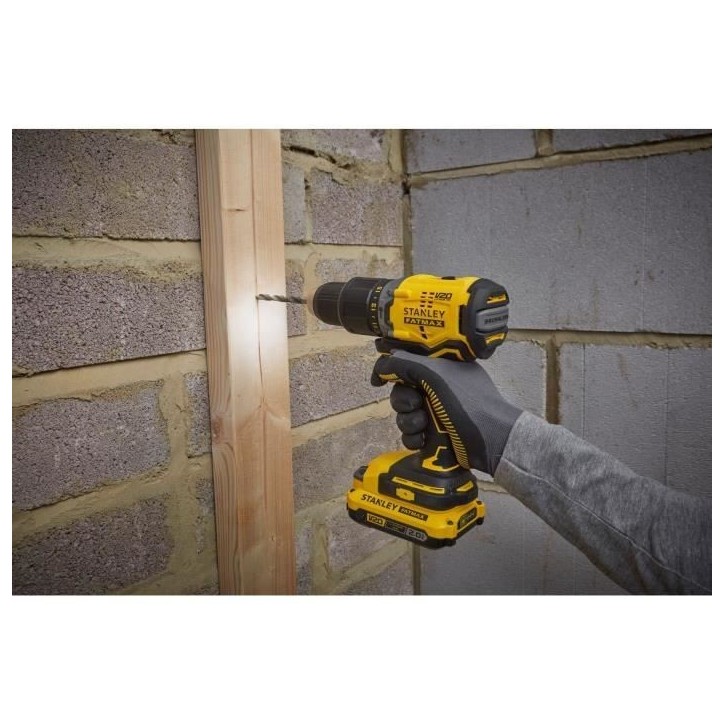 Perceuse visseuse a percussion Brushless 60 Nm - Lithium 18V - 2 Batteries 2Ah - STANLEY FATMAX V20 - SFMCD715D2K-QW