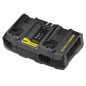 Double chargeur 18V 4A - Stanley Fatmax - Compatible avec toutes les batteries de la Gamme V20 - SFMCB24-QW