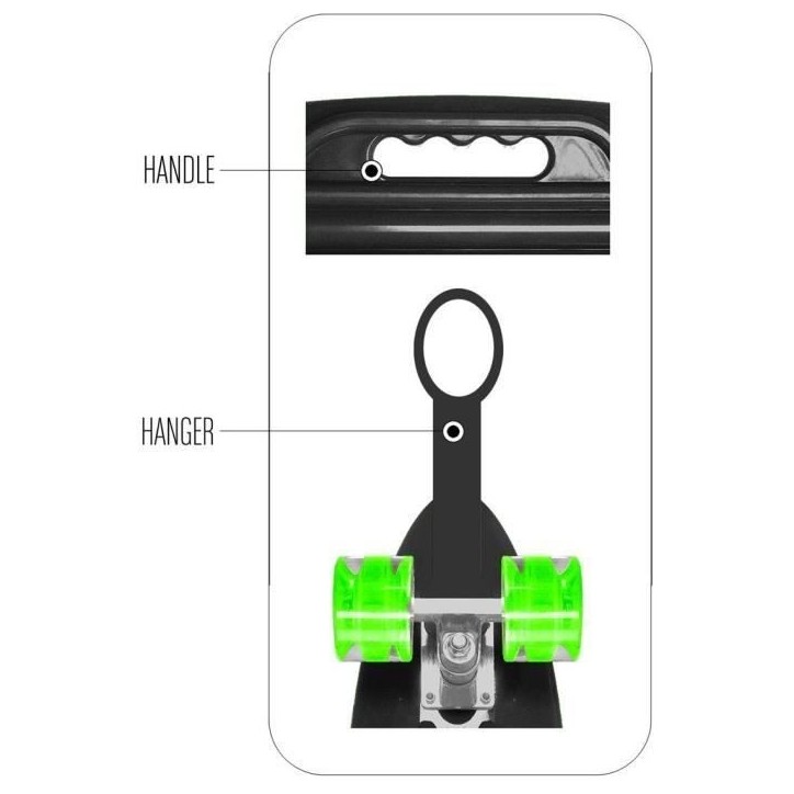 STAMP Skateboard 24 x 7 SKIDS CONTROL avec poignée et roues lumineuses STAMP Skateboard 24 x 7 SKIDS CONTROL avec poignée et roues lumineuses
