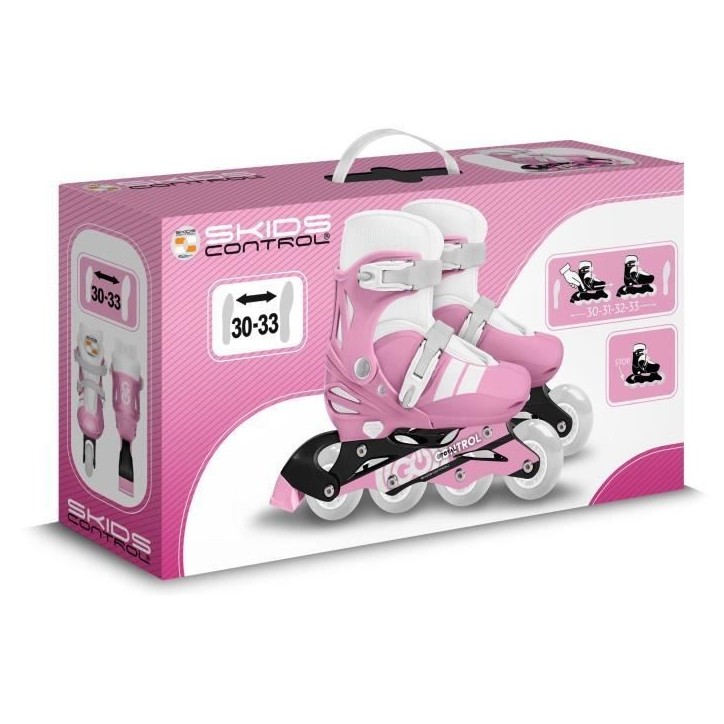 Patins en ligne ajustable - STAMP - SKIDS CONTROL - Taille 30-33 - Rose