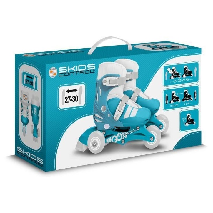 Patins en ligne 2-en-1 - STAMP - SKIDS CONTROL - 3 roues - Taille 27-30 - Mixte
