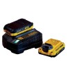 Pack 2 batteries 18V 2 Ah + chargeur 2A - Stanley Fatmax - Compatible Pack 2 batteries 18V 2 Ah + chargeur 2A - Stanley Fatmax - Compatible