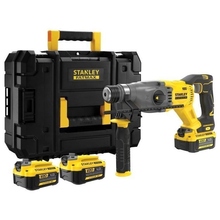 Perforateur Brushless SDS Plus 18V Stanley FatMax - 2 Joules - 2 Batteries 4.0Ah - 3 Modes de Travail Perforateur Brushless SDS Plus 18V Stanley FatMax - 2 Joules - 2 Batteries 4.0Ah - 3 Modes de Travail