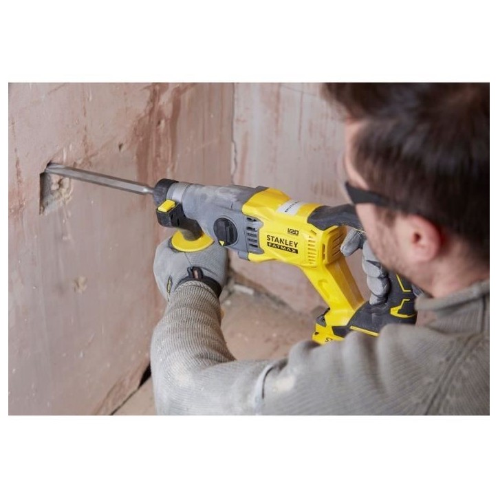 Perforateur Brushless SDS Plus 18V Stanley FatMax - 2 Joules - 2 Batteries 4.0Ah - 3 Modes de Travail Perforateur Brushless SDS Plus 18V Stanley FatMax - 2 Joules - 2 Batteries 4.0Ah - 3 Modes de Travail