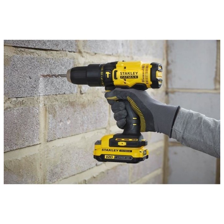 Perceuse visseuse a percussion 50 Nm - Lithium 18V - 2 Batteries 2Ah - STANLEY FATMAX V20 - SFMCD711D22-QW Perceuse visseuse a percussion 50 Nm - Lithium 18V - 2 Batteries 2Ah - STANLEY FATMAX V20 - SFMCD711D22-QW