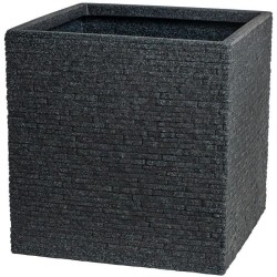 Pot de fleur - STRATA - L - Carré - Slate - 38cm SQ x 39cm H - Couleu