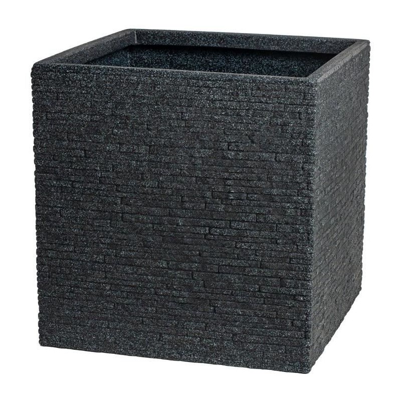 Pot de fleur - STRATA - L - Carré - Slate - 38cm SQ x 39cm H - Couleu