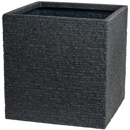 Pot de fleur - STRATA - L - Carré - Slate - 38cm SQ x 39cm H - Couleu