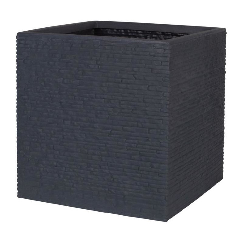 Pot de fleur - STRATA - L - Carré - Slate - 38cm SQ x 39cm H - Couleu