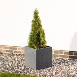 Pot de fleur - STRATA - L - Carré - Slate - 38cm SQ x 39cm H - Couleu