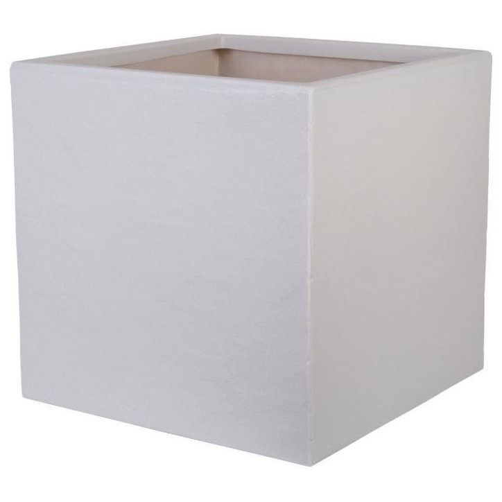 Pot de fleur - STRATA - L - Carré - Riven - Ø 38.5cm x 46.5cm H - Couleur pierre Pot de fleur - STRATA - L - Carré - Riven - Ø 38.5cm x 46.5cm H - Couleur pierre