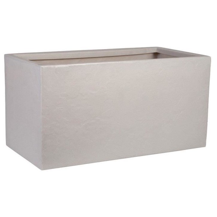 Pot de fleur - STRATA - Riven trough - Ø 38.5cm x 17.5cm H x 46.5cm L - Couleur pierre