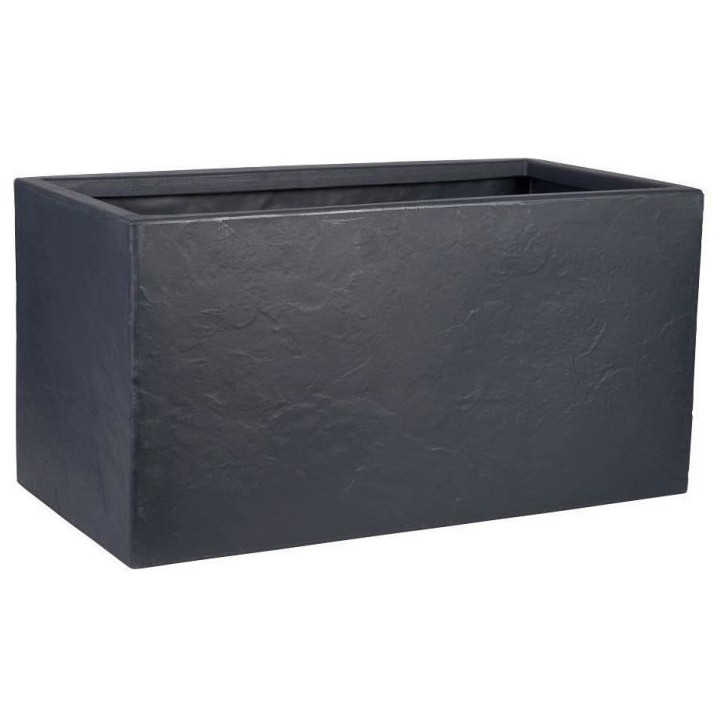Pot de fleur - STRATA - Riven trough - Ø 38.5cm x 17.5cm H x 46.5cm L - Couleur graphite Pot de fleur - STRATA - Riven trough - Ø 38.5cm x 17.5cm H x 46.5cm L - Couleur graphite