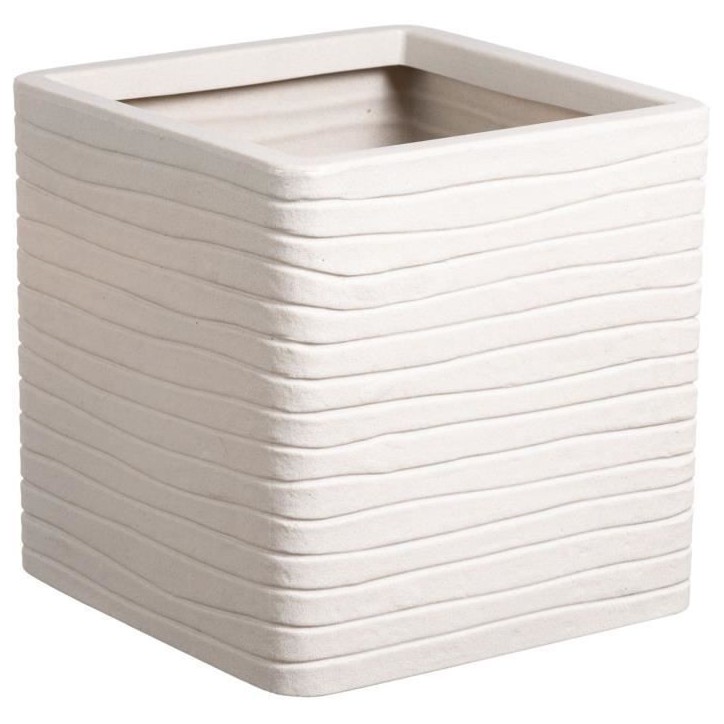 Pot de fleur - STRATA - Carré - Banbury - Ø 30.5cm x 30cm H - Couleur pierre Pot de fleur - STRATA - Carré - Banbury - Ø 30.5cm x 30cm H - Couleur pierre