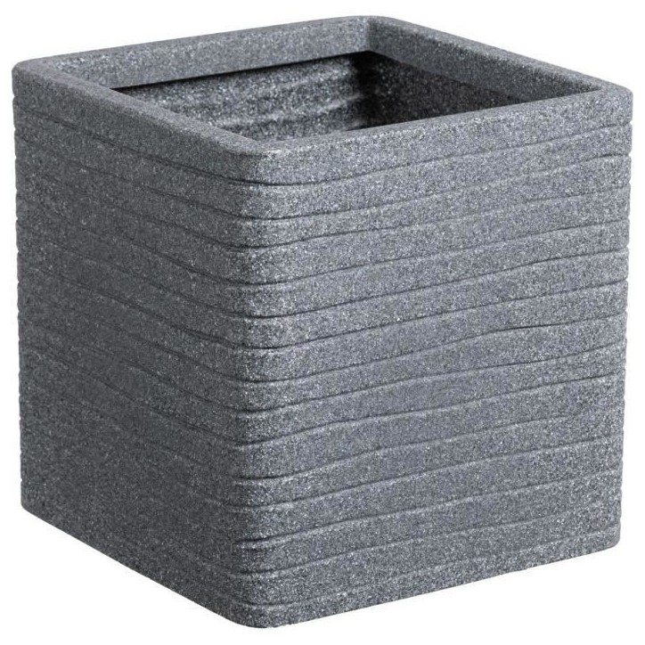 Pot de fleur - STRATA - Carré - Banbury - Ø 30.5cm x 30cm H - Couleur cendres Pot de fleur - STRATA - Carré - Banbury - Ø 30.5cm x 30cm H - Couleur cendres