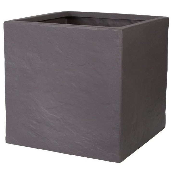 Pot de fleur - STRATA - L - Carré - Riven - Ø 38.5cm x 46.5cm H - Couleur cendres Pot de fleur - STRATA - L - Carré - Riven - Ø 38.5cm x 46.5cm H - Couleur cendres