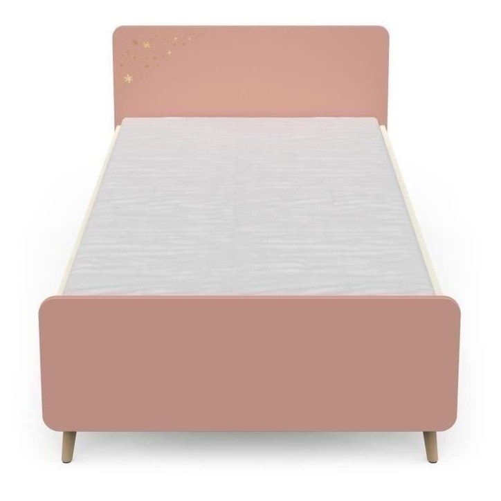 Chambre complete enfant - SUZIE - Lit 90 x 190 cm / Chevet / Bureau - Chene / Abricot - DEMEYERE
