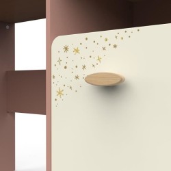 Bureau enfant - SUZIE - 1 porte - 1 niche - Chene / Abricot - 106,6 x