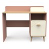 Bureau enfant - SUZIE - 1 porte - 1 niche - Chene / Abricot - 106,6 x