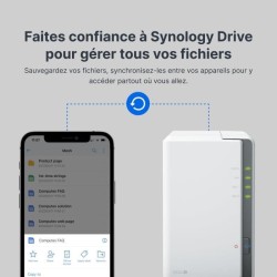 Serveur NAS - SYNOLOGY - DS223J - 2 baies - SATA 6Gb/s - RAID 1 - RAM
