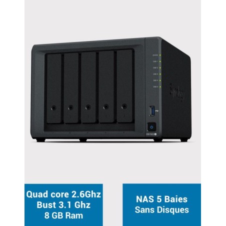 Serveur NAS extensible 5 baies - SYNOLOGY - DS1522+ - AMD Ryzen R1600