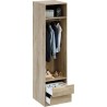Dressing - Chene - 2 tiroirs - 2 étageres - 1 tringle - 50 x 57 x 200 Dressing - Chene - 2 tiroirs - 2 étageres - 1 tringle - 50 x 57 x 200
