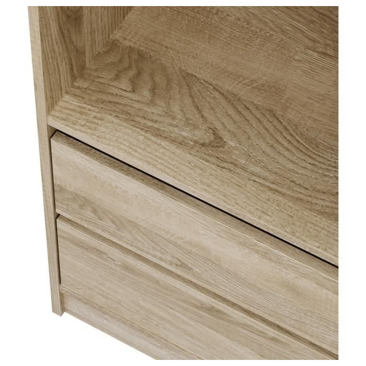 Dressing - Chene - 2 tiroirs - 2 étageres - 1 tringle - 50 x 57 x 200 cm Dressing - Chene - 2 tiroirs - 2 étageres - 1 tringle - 50 x 57 x 200 cm