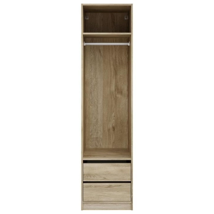 Dressing - Chene - 2 tiroirs - 2 étageres - 1 tringle - 50 x 57 x 200 cm Dressing - Chene - 2 tiroirs - 2 étageres - 1 tringle - 50 x 57 x 200 cm