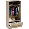 Dressing - Chene - 2 tiroirs - 2 étageres - 1 tringle - 100 x 57 x 20 Dressing - Chene - 2 tiroirs - 2 étageres - 1 tringle - 100 x 57 x 20