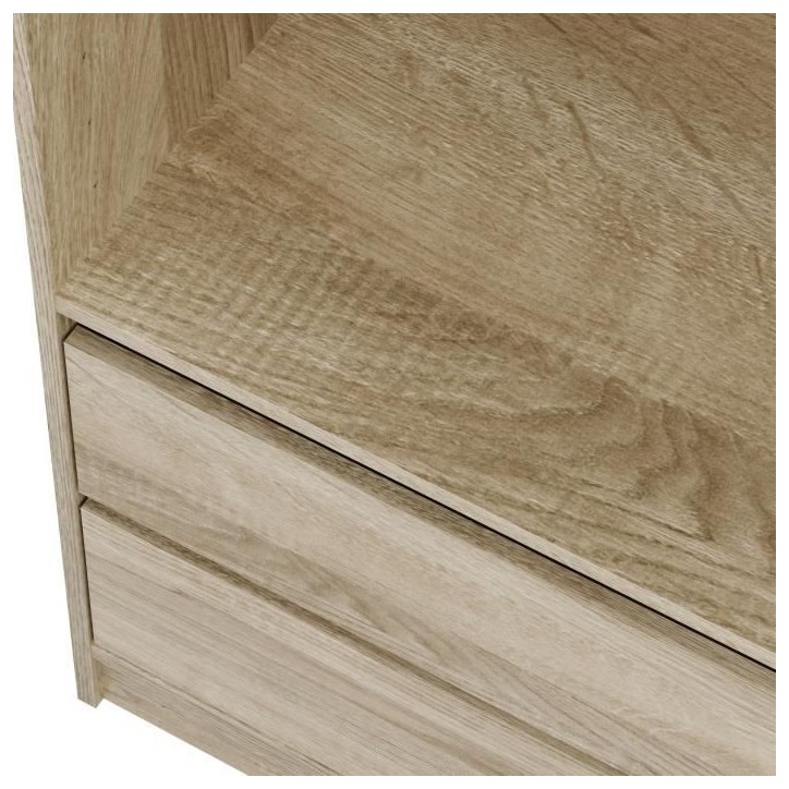 Dressing - Chene - 2 tiroirs - 2 étageres - 1 tringle - 100 x 57 x 200 cm