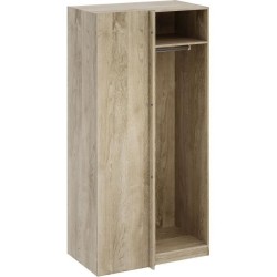Module armoire d'angle - Chene - 3 étageres - 1 tringle a vetements -