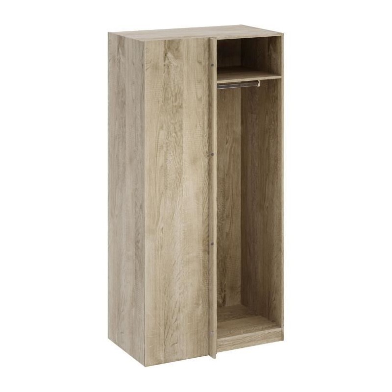 Module armoire d'angle - Chene - 3 étageres - 1 tringle a vetements - Module armoire d'angle - Chene - 3 étageres - 1 tringle a vetements -