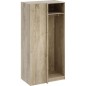 Module armoire d'angle - Chene - 3 étageres - 1 tringle a vetements - 100 x 66 x 200 cm